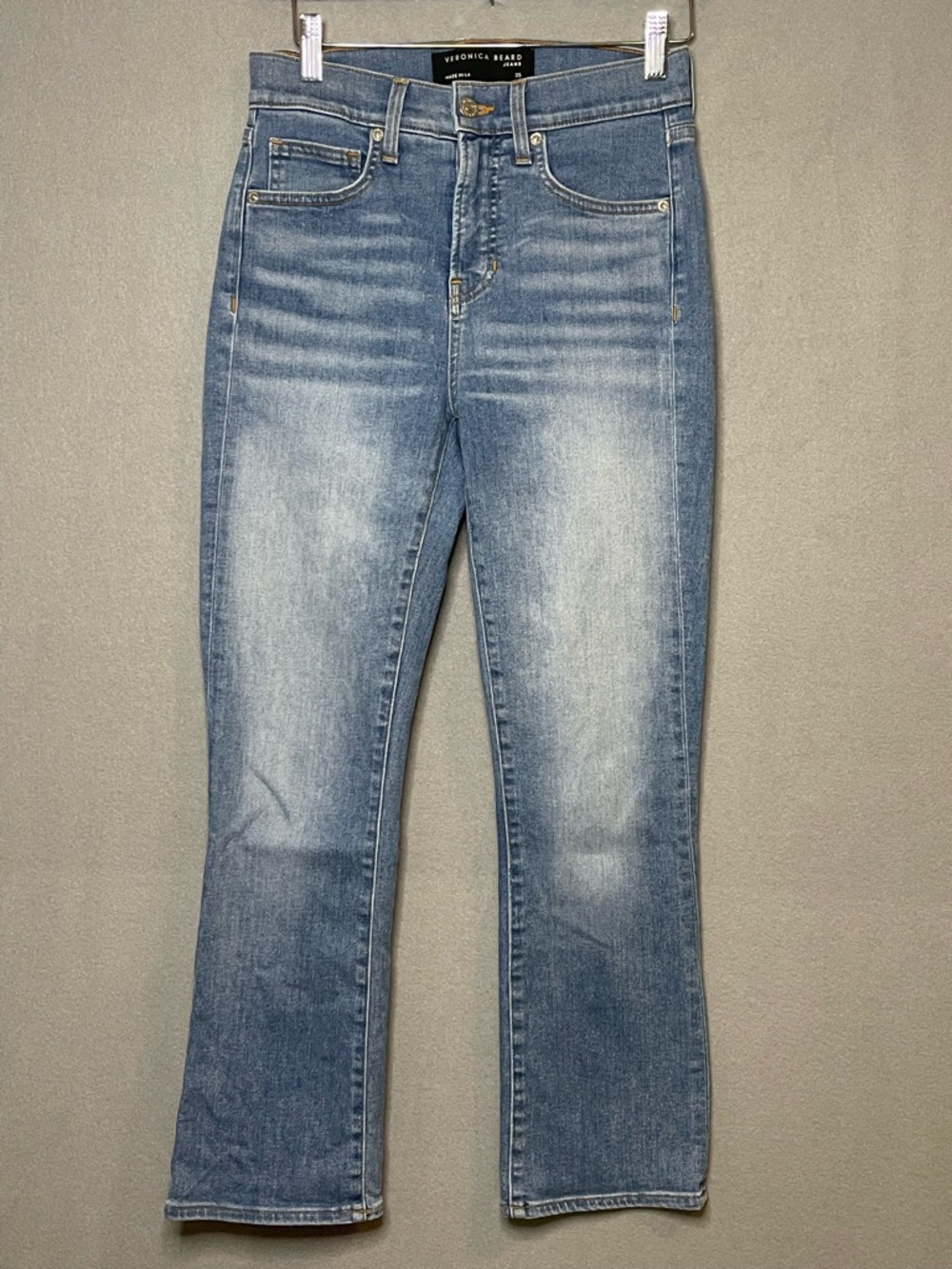 Veronica Beard Carly Kick Flare Jeans 25 High Rise Light Wash Made in USA